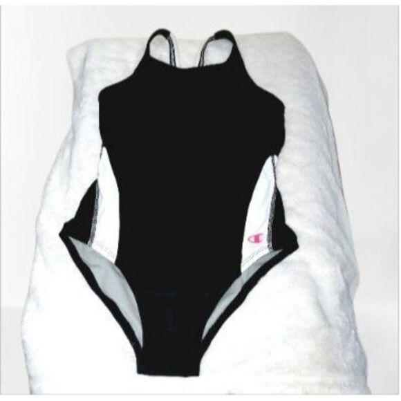 Champion Womens Swimsuit Black S Signature Color Block One Piece -Never Used - Picture 3 of 7
